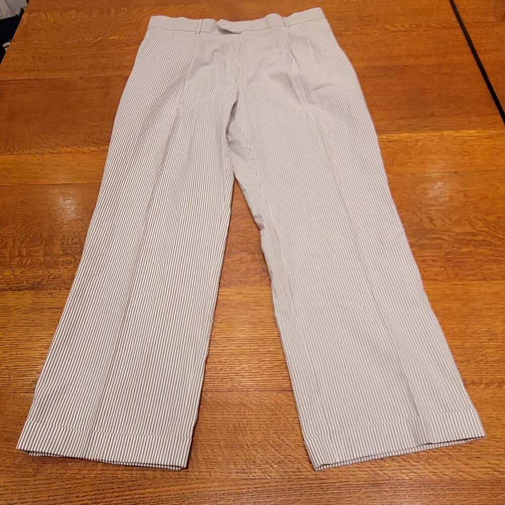Haspel New Orleans Seersucker Pants 100% Cotton Cuffed Double Pleated 42R 36W